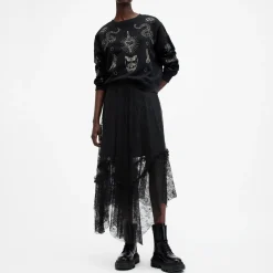 Best ALLSAINTS Josie Asymmetric Lace Skirt