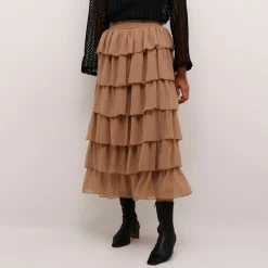 New KAFFE Juliane Tiered High-Rise Skirt