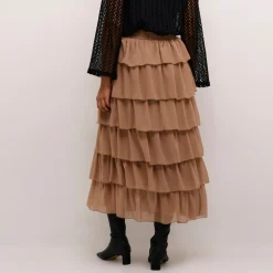 New KAFFE Juliane Tiered High-Rise Skirt