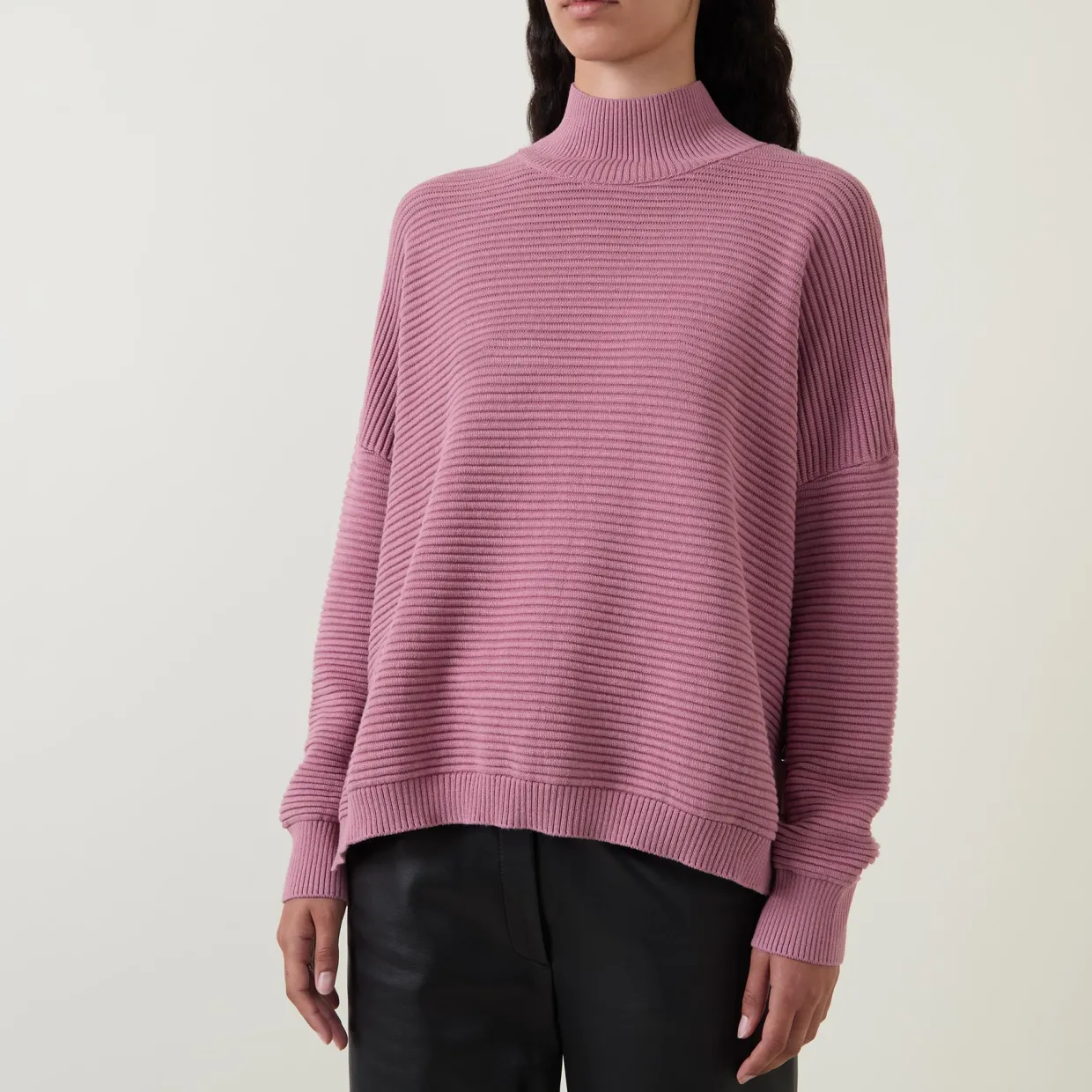 Kaia Ribbed Mock Neck Sweater