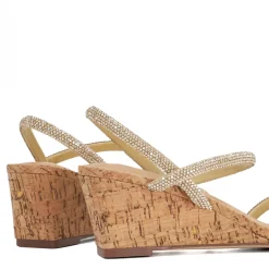 Fashion DUNE LONDON Kalia Embellished Cork Wedge Sandals