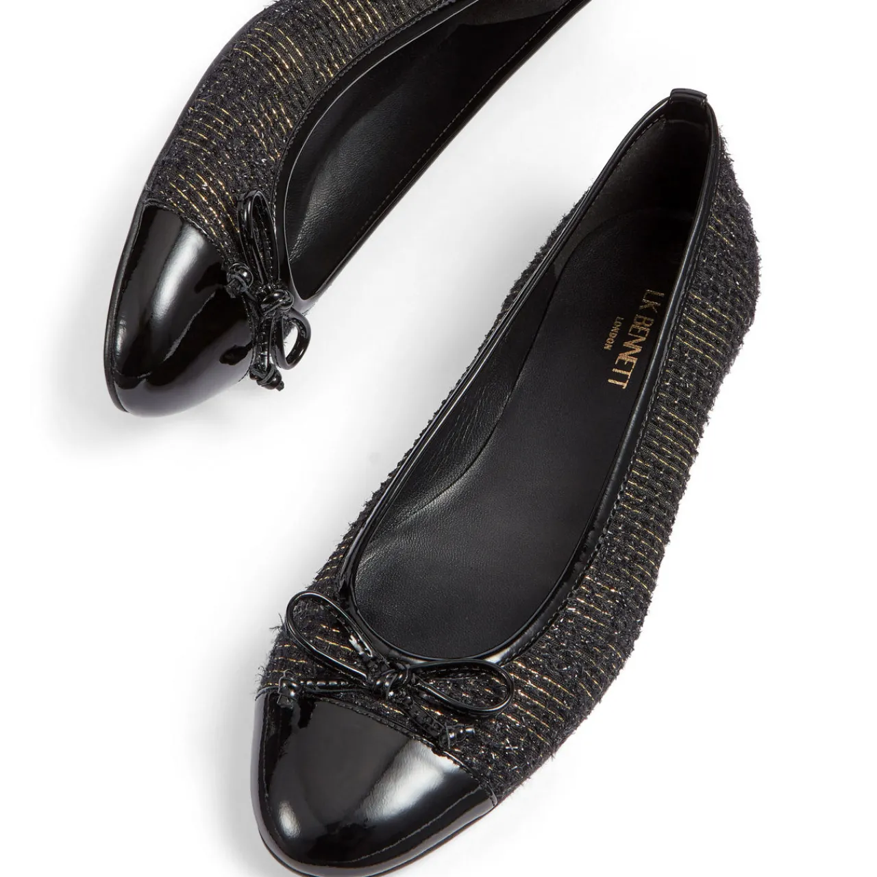 Best LK BENNETT Kara Tweed Toe Cap Ballet Flats