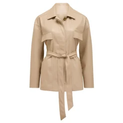 Karli Belted Faux-Leather Jacket