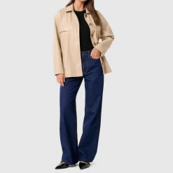 Karli Belted Faux-Leather Jacket