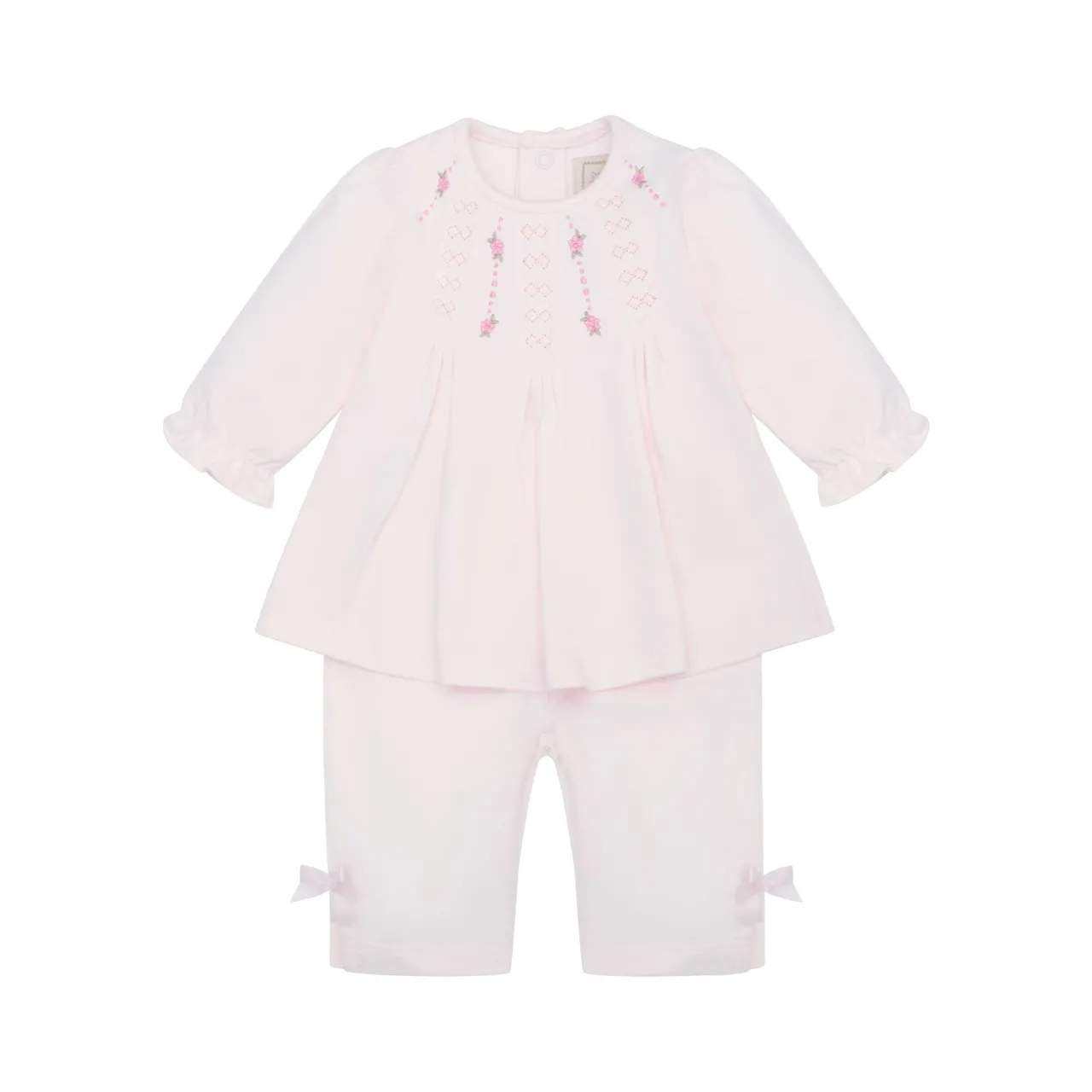 New EMILE ET ROSE Kate Smock Effect Top & Trousers Two-Piece Set