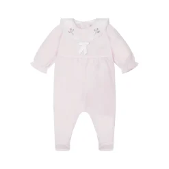 Katie Velour Floral Embroidered Babygrow