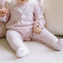 Katie Velour Floral Embroidered Babygrow