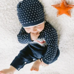 Keane Knitted Fairisle Bodysuit & Hat Two-Piece Set