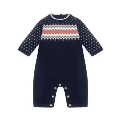 Keane Knitted Fairisle Bodysuit & Hat Two-Piece Set