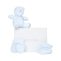 Kelsey Three-Piece Booties, Mitts & Bunny Gift Set