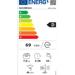 Online NORDMENDE 7Kg Washing Machine 1200 Spin Black