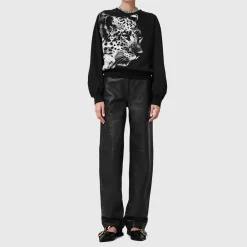 Sale ALLSAINTS Kiara Cygnet Leopard Sweatshirt