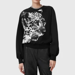 Sale ALLSAINTS Kiara Cygnet Leopard Sweatshirt