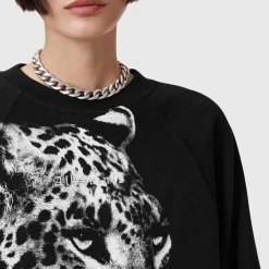 Sale ALLSAINTS Kiara Cygnet Leopard Sweatshirt