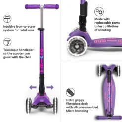 Outlet MICRO SCOOTERS Kids Maxi Micro Deluxe Foldable LED Scooter