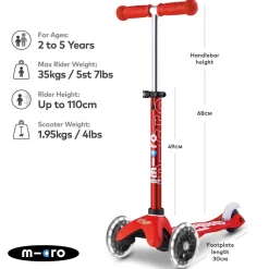 New MICRO SCOOTERS Kids Mini Micro Deluxe LED Scooter