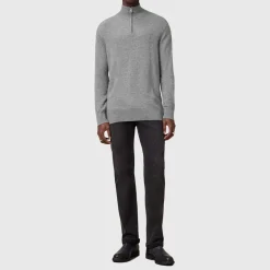 Hot ALLSAINTS Kilburn Ramskull Logo Half-Zip Sweater