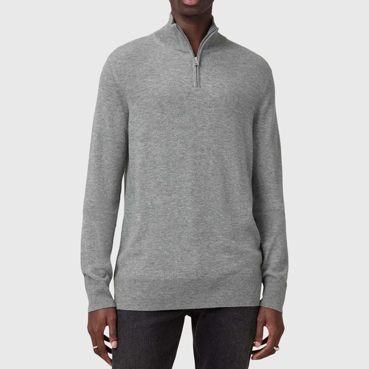 Hot ALLSAINTS Kilburn Ramskull Logo Half-Zip Sweater