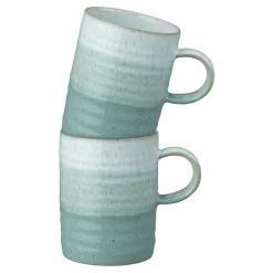 New DENBY Kiln Green Set of Two Mugs
