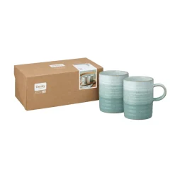New DENBY Kiln Green Set of Two Mugs