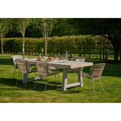 Kingsville Garden Dining Set Linen 240cm