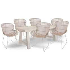 Kingsville Garden Dining Set Linen 195cm