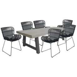 New CASEYS FURNITURE Kingsville Garden Dining Set Graphite Lava 195cm