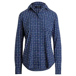 Fashion LAUREN Kristy Geo-Print Crepe Shirt