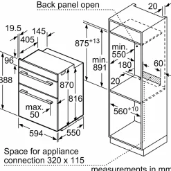 Sale BOSCH 71/34L Series 4 Built-In Double Oven Black