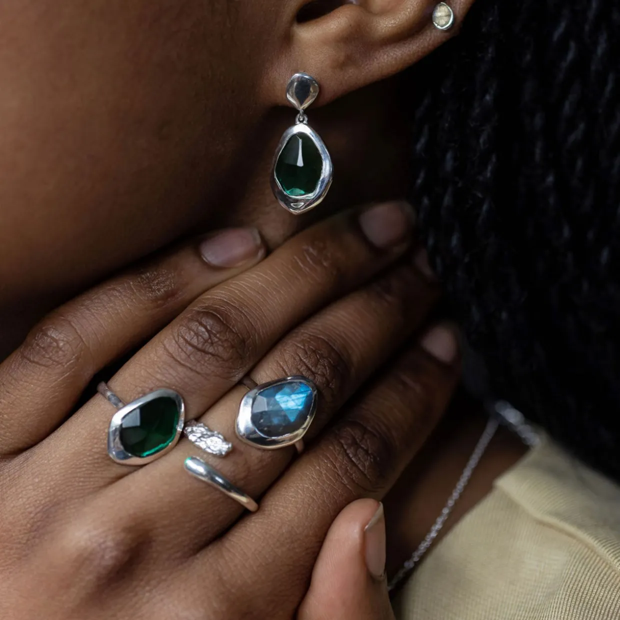 Labradorite Stepping Stone Ring