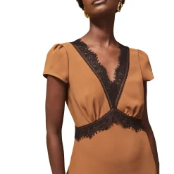 Discount RO&ZO Lace Trim Flared Dress