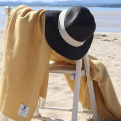 Outlet MCNUTT Lambswool Lemon Herringbone Throw