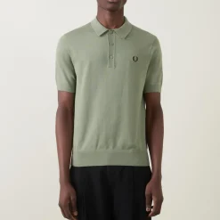 Laurel Wreath Logo Knitted Polo Shirt