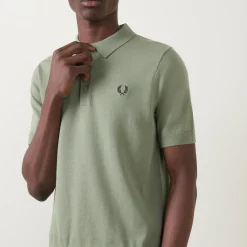 Laurel Wreath Logo Knitted Polo Shirt