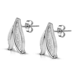 Online NEWBRIDGE SILVERWARE Leaf Stud Earrings