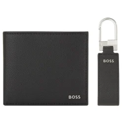 Fashion BOSS Leather Wallet & Keyring Two-Piece Set