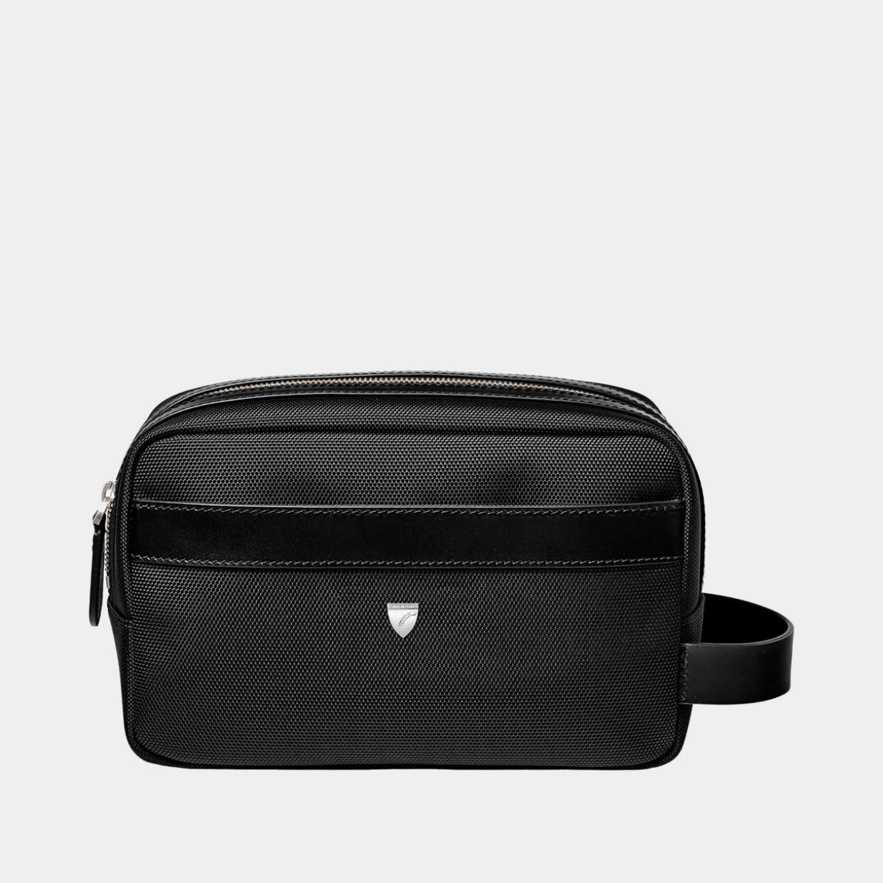 Leather-Trim Canvas Wash Bag