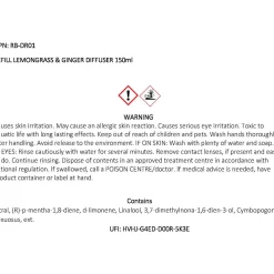 Lemongrass & Ginger 150ml Diffuser Refill