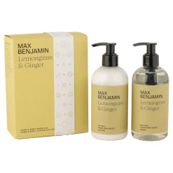 New MAX BENJAMIN Lemongrass and Ginger Hand and Body Wash-Lotion Set 300ml