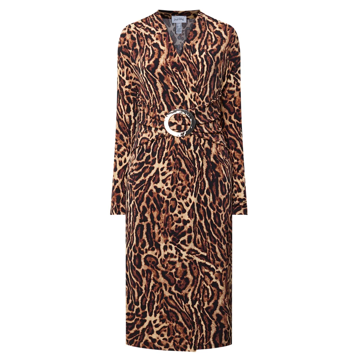 Leopard Print Gathered Wrap Dress