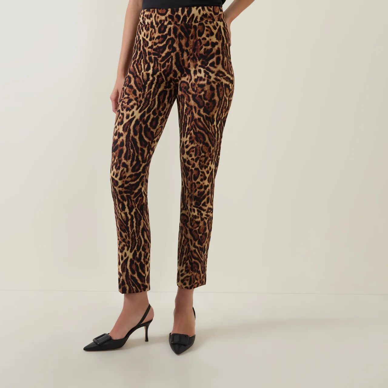 Online JOSEPH RIBKOFF Leopard Print Slim Leg Trousers