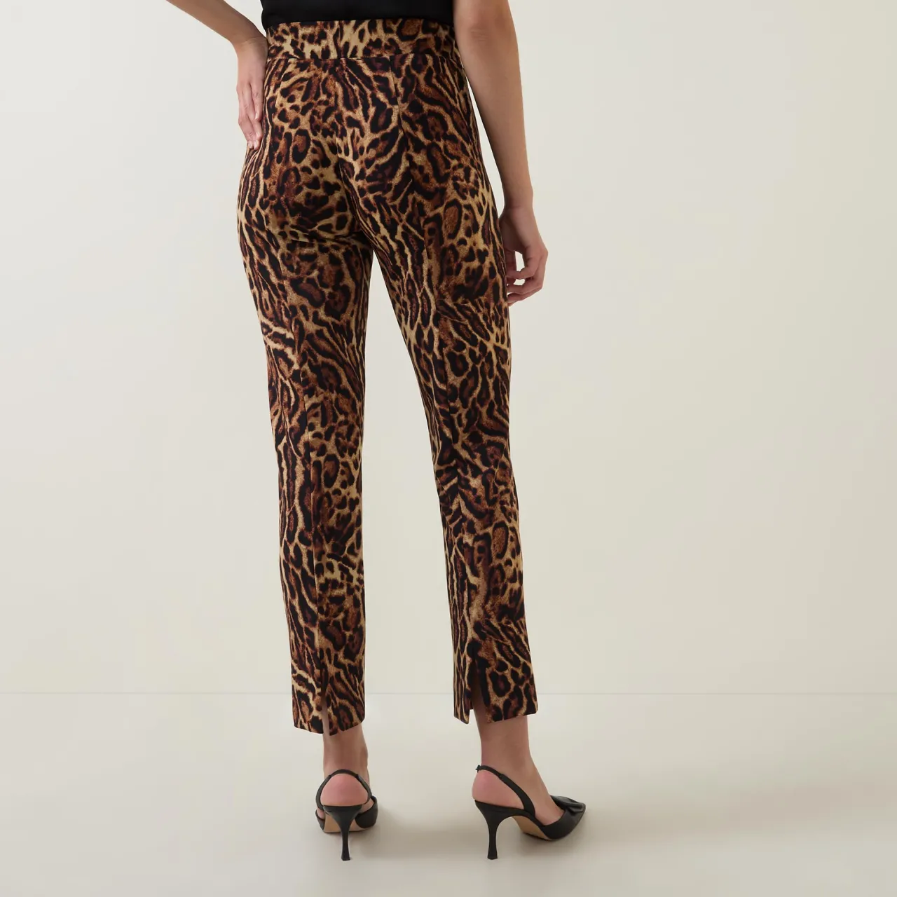 Online JOSEPH RIBKOFF Leopard Print Slim Leg Trousers