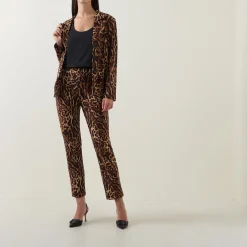 Online JOSEPH RIBKOFF Leopard Print Slim Leg Trousers