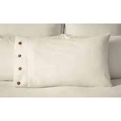 Linen Cotton Standard Pillowcase Ivory