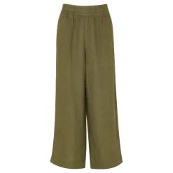 Linen Wide Leg Cropped Trousers