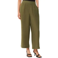 Linen Wide Leg Cropped Trousers