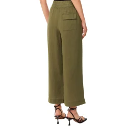 Linen Wide Leg Cropped Trousers