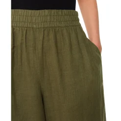 Linen Wide Leg Cropped Trousers