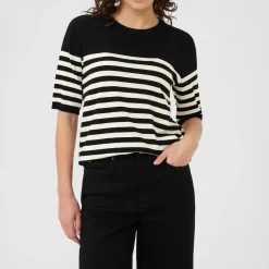 New KAFFE Lizza Striped Sweater