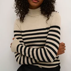 Lizza Striped Turtleneck Sweater